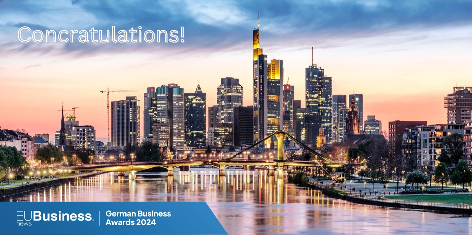 Banner des „Deutschen Wirtschaftspreises 2022 von EU Business News“
